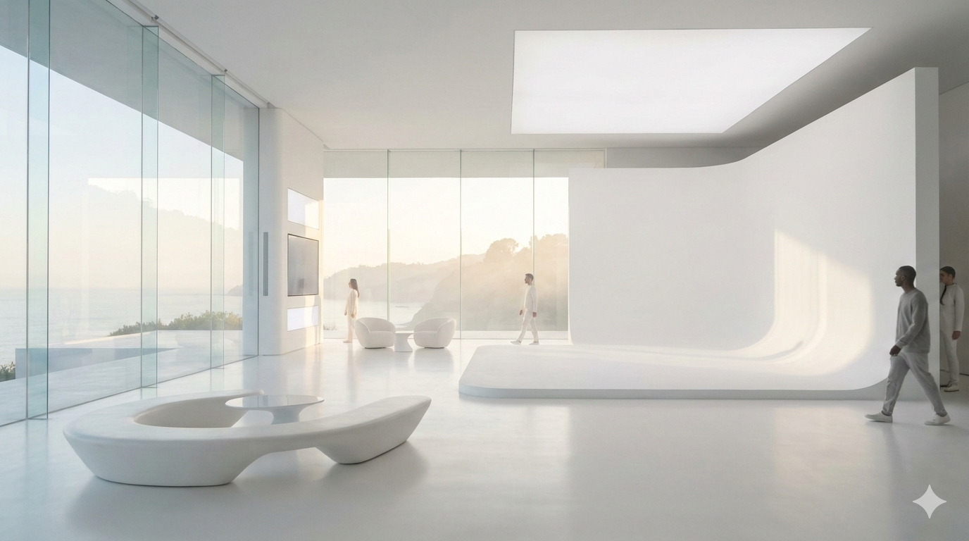 AI commercial product staging photography — luxury product on minimalist set